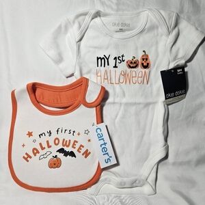 My First Halloween Onesie and Bib Baby Set NWT